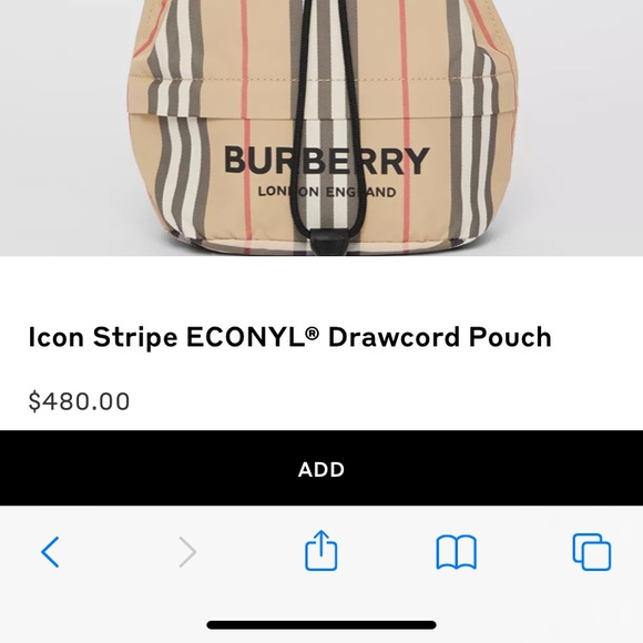 100% Authentic !!! - Burberry Draw String Pouch - Picture 9 of 9